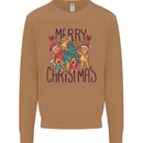 Gingerbread Man Merry Christmas Mens Sweatshirt Jumper Caramel Latte