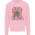 Gingerbread Man Merry Christmas Mens Sweatshirt Jumper Light Pink