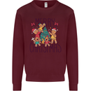 Gingerbread Man Merry Christmas Mens Sweatshirt Jumper Maroon