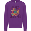 Gingerbread Man Merry Christmas Mens Sweatshirt Jumper Purple