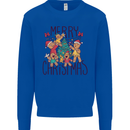 Gingerbread Man Merry Christmas Mens Sweatshirt Jumper Royal Blue
