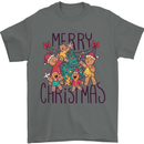 Gingerbread Man Merry Christmas Mens T-Shirt Cotton Gildan Charcoal