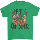 Gingerbread Man Merry Christmas Mens T-Shirt Cotton Gildan Irish Green