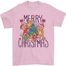 Gingerbread Man Merry Christmas Mens T-Shirt Cotton Gildan Light Pink