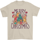 Gingerbread Man Merry Christmas Mens T-Shirt Cotton Gildan Sand