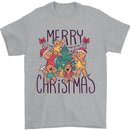 Gingerbread Man Merry Christmas Mens T-Shirt Cotton Gildan Sports Grey