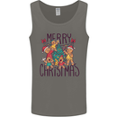 Gingerbread Man Merry Christmas Mens Vest Tank Top Charcoal