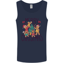 Gingerbread Man Merry Christmas Mens Vest Tank Top Navy Blue