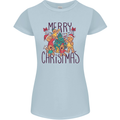 Gingerbread Man Merry Christmas Womens Petite Cut T-Shirt Light Blue