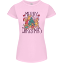 Gingerbread Man Merry Christmas Womens Petite Cut T-Shirt Light Pink
