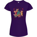 Gingerbread Man Merry Christmas Womens Petite Cut T-Shirt Purple