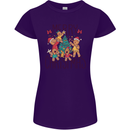Gingerbread Man Merry Christmas Womens Petite Cut T-Shirt Purple