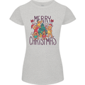 Gingerbread Man Merry Christmas Womens Petite Cut T-Shirt Sports Grey