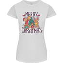 Gingerbread Man Merry Christmas Womens Petite Cut T-Shirt White