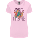 Gingerbread Man Merry Christmas Womens Wider Cut T-Shirt Light Pink