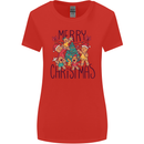 Gingerbread Man Merry Christmas Womens Wider Cut T-Shirt Red