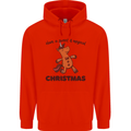 Gingerbread Man Unicorn Christmas Childrens Kids Hoodie Bright Red