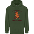 Gingerbread Man Unicorn Christmas Childrens Kids Hoodie Forest Green