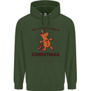 Gingerbread Man Unicorn Christmas Childrens Kids Hoodie Forest Green
