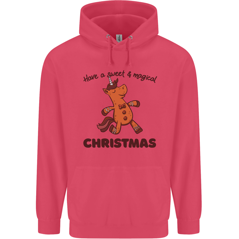 Gingerbread Man Unicorn Christmas Childrens Kids Hoodie Heliconia