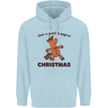Gingerbread Man Unicorn Christmas Childrens Kids Hoodie Light Blue