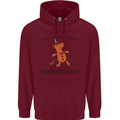 Gingerbread Man Unicorn Christmas Childrens Kids Hoodie Maroon