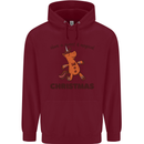 Gingerbread Man Unicorn Christmas Childrens Kids Hoodie Maroon