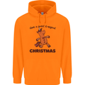 Gingerbread Man Unicorn Christmas Childrens Kids Hoodie Orange
