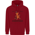 Gingerbread Man Unicorn Christmas Childrens Kids Hoodie Red