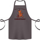 Gingerbread Man Unicorn Christmas Cotton Apron 100% Organic Dark Grey