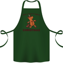 Gingerbread Man Unicorn Christmas Cotton Apron 100% Organic Forest Green