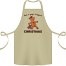 Gingerbread Man Unicorn Christmas Cotton Apron 100% Organic Khaki