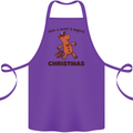 Gingerbread Man Unicorn Christmas Cotton Apron 100% Organic Purple