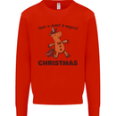 Gingerbread Man Unicorn Christmas Kids Sweatshirt Jumper Bright Red
