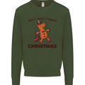 Gingerbread Man Unicorn Christmas Kids Sweatshirt Jumper Forest Green