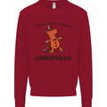 Gingerbread Man Unicorn Christmas Kids Sweatshirt Jumper Red