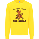 Gingerbread Man Unicorn Christmas Kids Sweatshirt Jumper Yellow
