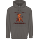 Gingerbread Man Unicorn Christmas Mens 80% Cotton Hoodie Charcoal
