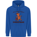 Gingerbread Man Unicorn Christmas Mens 80% Cotton Hoodie Royal Blue