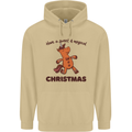 Gingerbread Man Unicorn Christmas Mens 80% Cotton Hoodie Sand