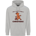 Gingerbread Man Unicorn Christmas Mens 80% Cotton Hoodie Sports Grey