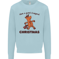 Gingerbread Man Unicorn Christmas Mens Sweatshirt Jumper Light Blue