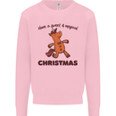 Gingerbread Man Unicorn Christmas Mens Sweatshirt Jumper Light Pink