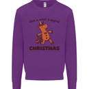 Gingerbread Man Unicorn Christmas Mens Sweatshirt Jumper Purple