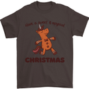 Gingerbread Man Unicorn Christmas Mens T-Shirt Cotton Gildan Dark Chocolate
