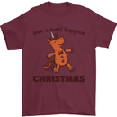 Gingerbread Man Unicorn Christmas Mens T-Shirt Cotton Gildan Maroon