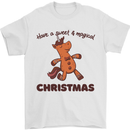 Gingerbread Man Unicorn Christmas Mens T-Shirt Cotton Gildan White