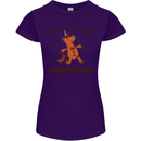 Gingerbread Man Unicorn Christmas Womens Petite Cut T-Shirt Purple