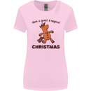 Gingerbread Man Unicorn Christmas Womens Wider Cut T-Shirt Light Pink