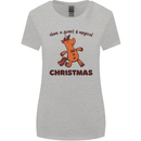 Gingerbread Man Unicorn Christmas Womens Wider Cut T-Shirt Sports Grey